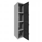 Locker metálico dual grande - 4 puertas negro